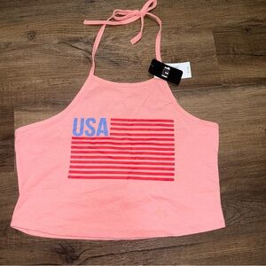 NWT Target USA Halter Crop Top